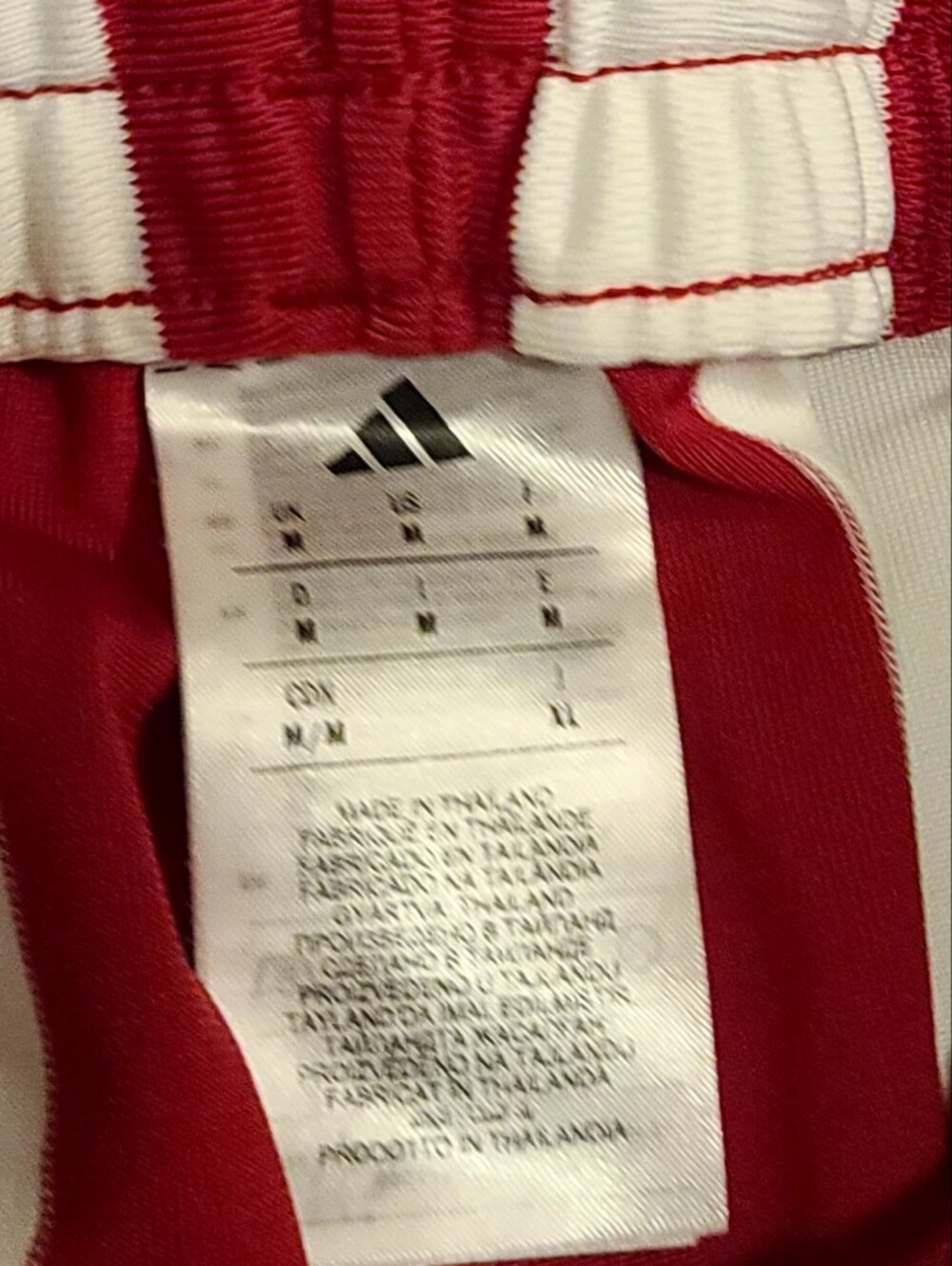 Men's/ Unisex M, Indiana Hoosiers Adidas Red & White Vertical Stripe Pants - Picture 4 of 7